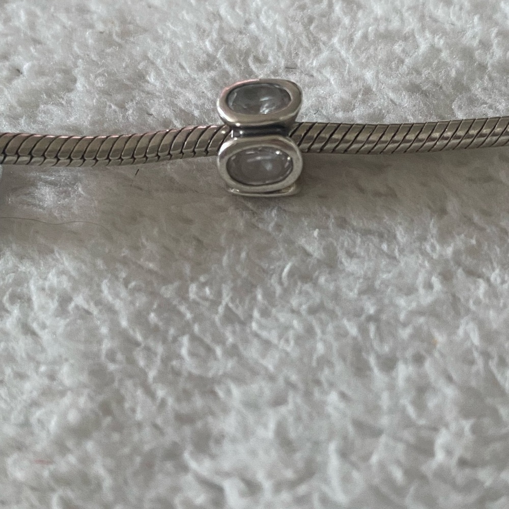 Pandora Silver Round Clear Charm
